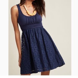 ModCloth Artisan Iced Tea Lace Dress in Blueberry